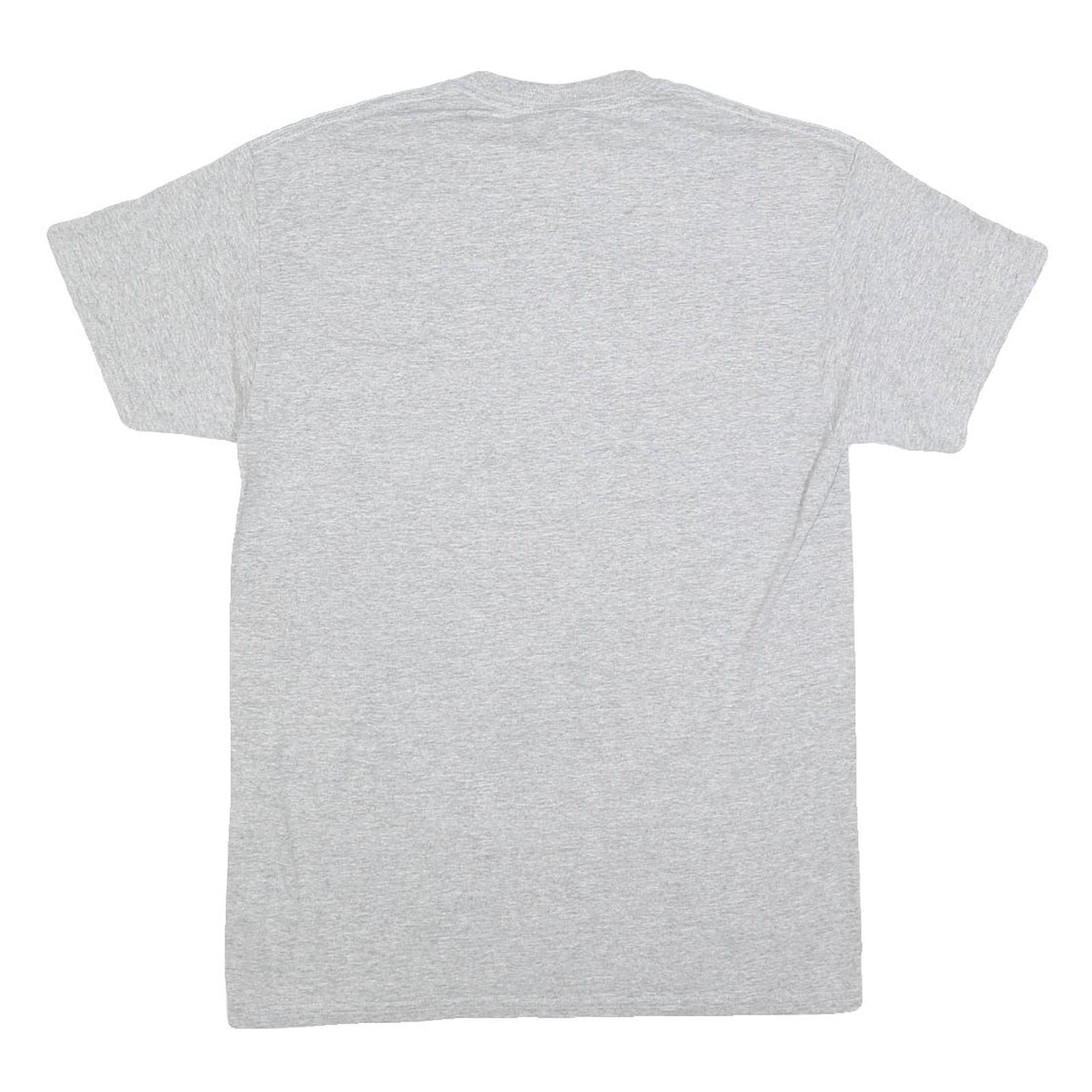 GILDAN Mens Grey Yellow San Lorenzo High School Grizzlies Graphic T-Shirt M