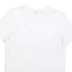 TED BAKER Womens White Modern T-Shirt M Short Sleeve Crew Neck Branding