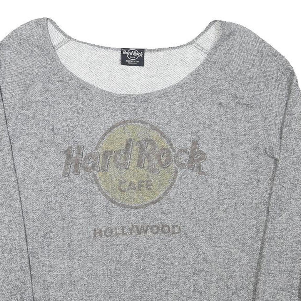 HARD ROCK CAFE Womens Grey Hollywood Pullover Sweatshirt M Cotton Blend