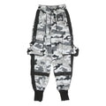 FB SISTERS Womens Polyester Grey & Black Camouflage Regular Tapered Trousers W22