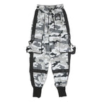 FB SISTERS Womens Polyester Grey & Black Camouflage Regular Tapered Trousers W22