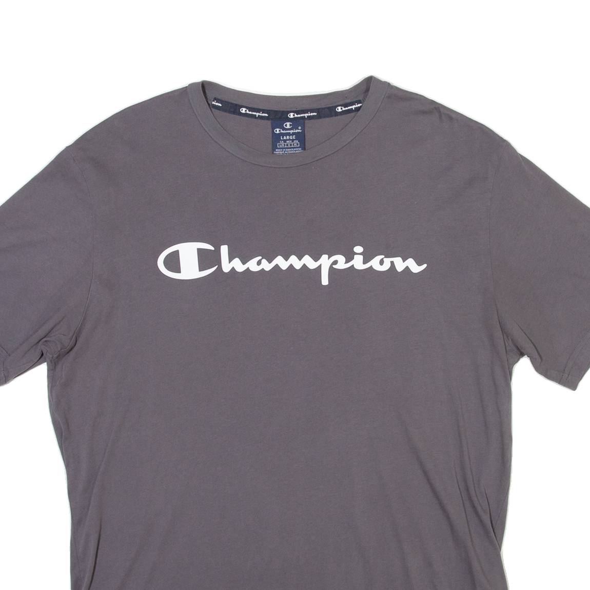 CHAMPION Mens T-Shirt Grey Crew Neck L