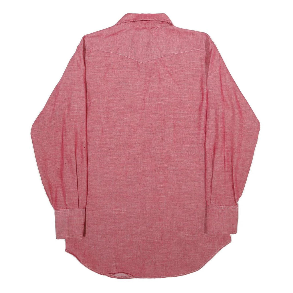 WRANGLER Mens Red Cotton Blend Western Shirt M Vintage Style Snap Button