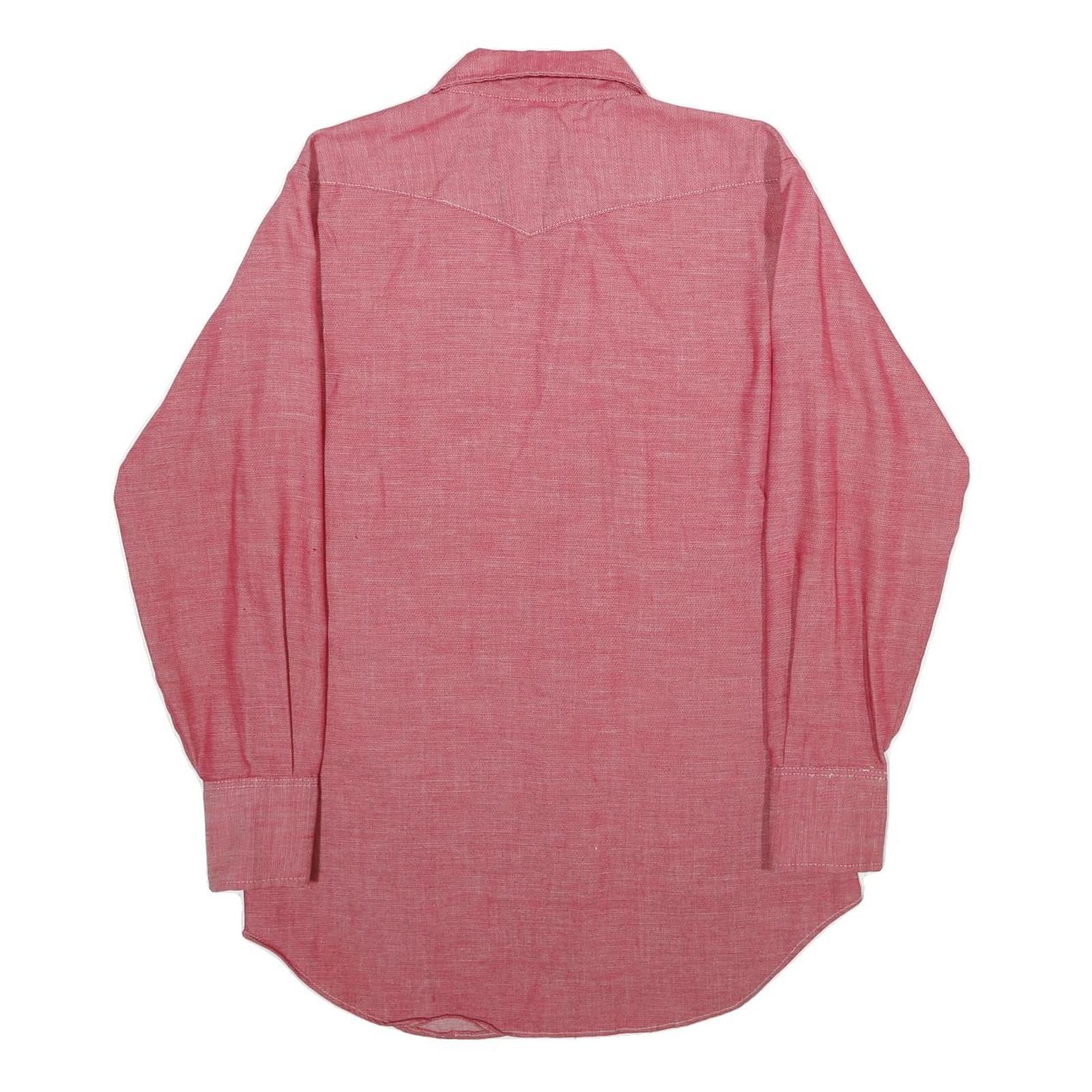 WRANGLER Mens Red Cotton Blend Western Shirt M Vintage Style Snap Button