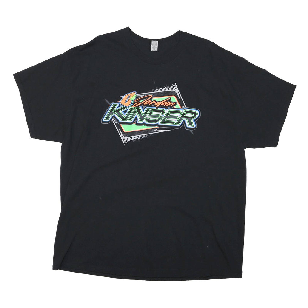 Mens Black Jordan Kinser Racing Graphic T-Shirt 2XL Short Sleeve Crew Neck