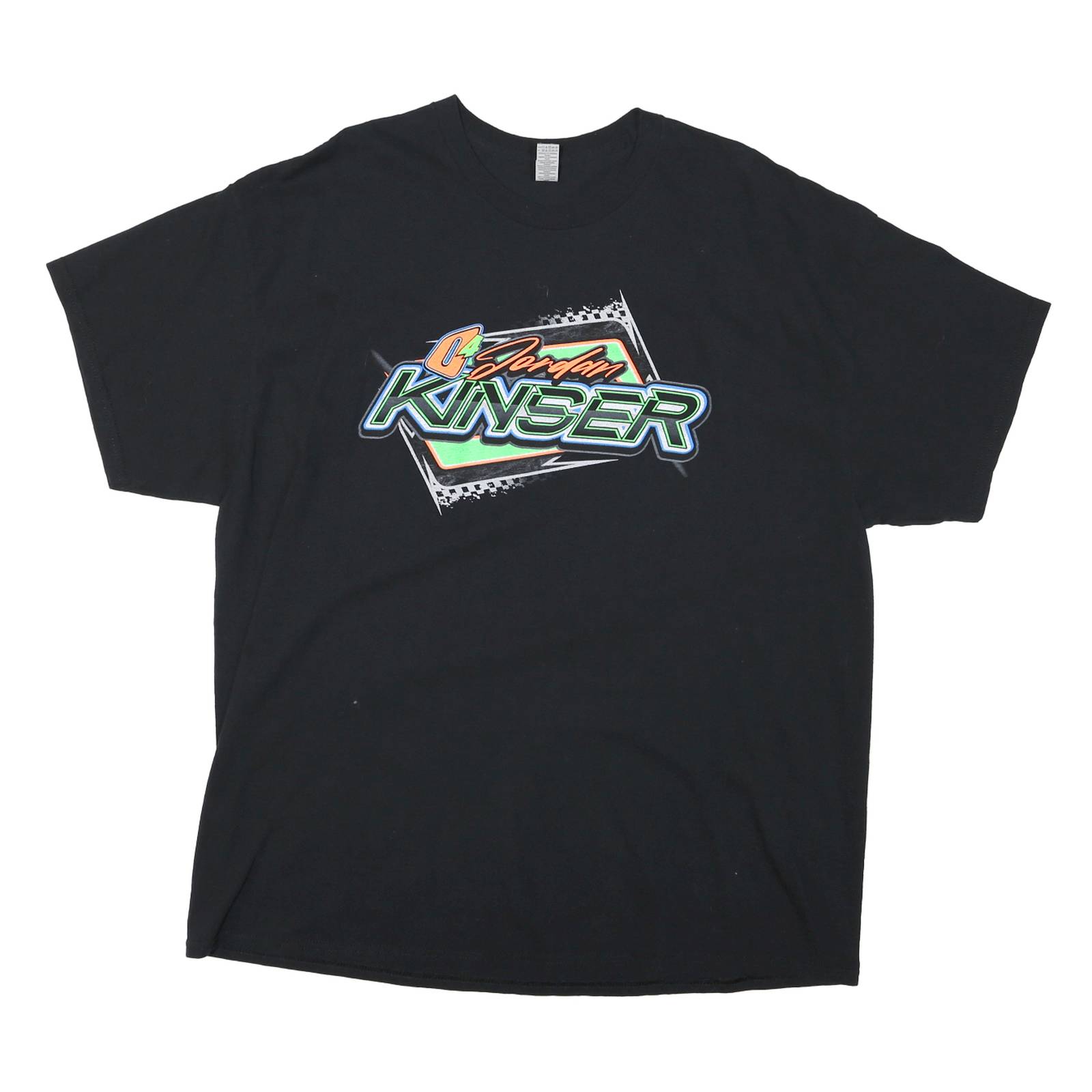 Mens Black Jordan Kinser Racing Graphic T-Shirt 2XL Short Sleeve Crew Neck