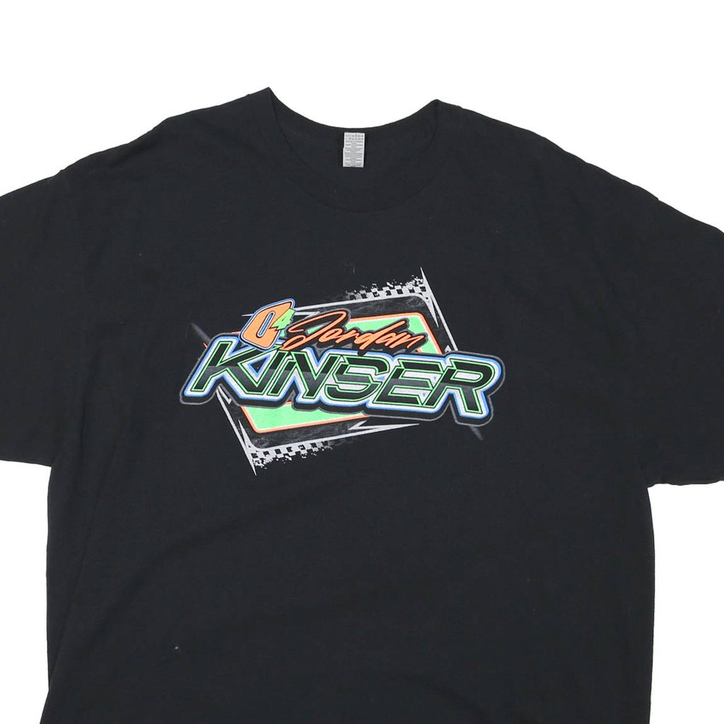 Mens Black Jordan Kinser Racing Graphic T-Shirt 2XL Short Sleeve Crew Neck