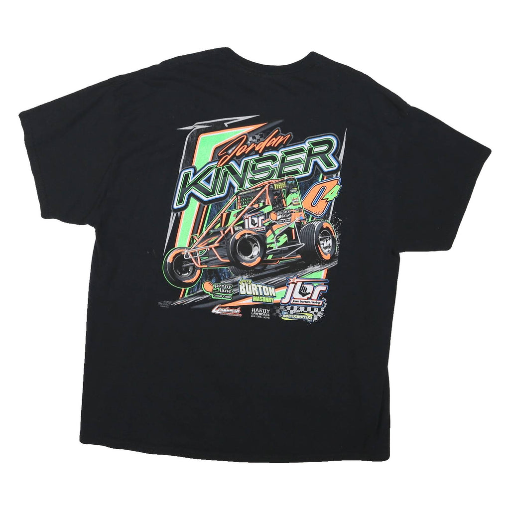 Mens Black Jordan Kinser Racing Graphic T-Shirt 2XL Short Sleeve Crew Neck