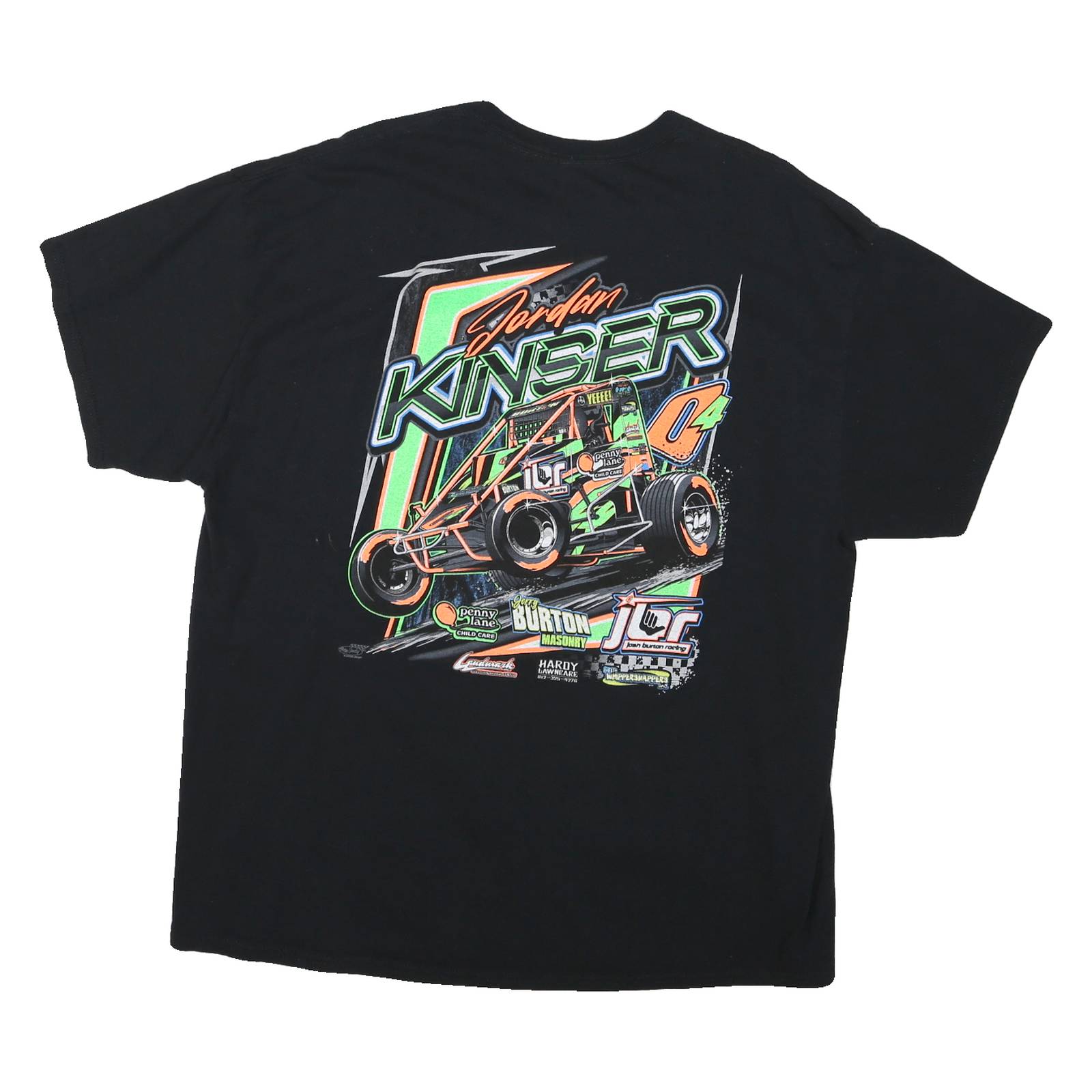 Mens Black Jordan Kinser Racing Graphic T-Shirt 2XL Short Sleeve Crew Neck