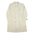 AQUASCUTUM Womens Cream Cotton Blend Trench Jacket L Classic Button Closure