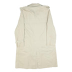 AQUASCUTUM Womens Cream Cotton Blend Trench Jacket L Classic Button Closure