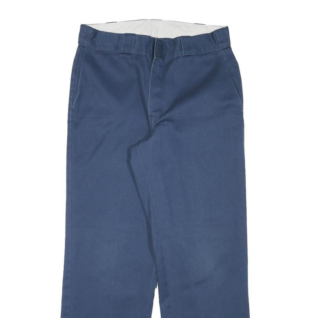 DICKIES Mens Cotton Blend Navy Regular Straight Trousers W30 L28 Workwear