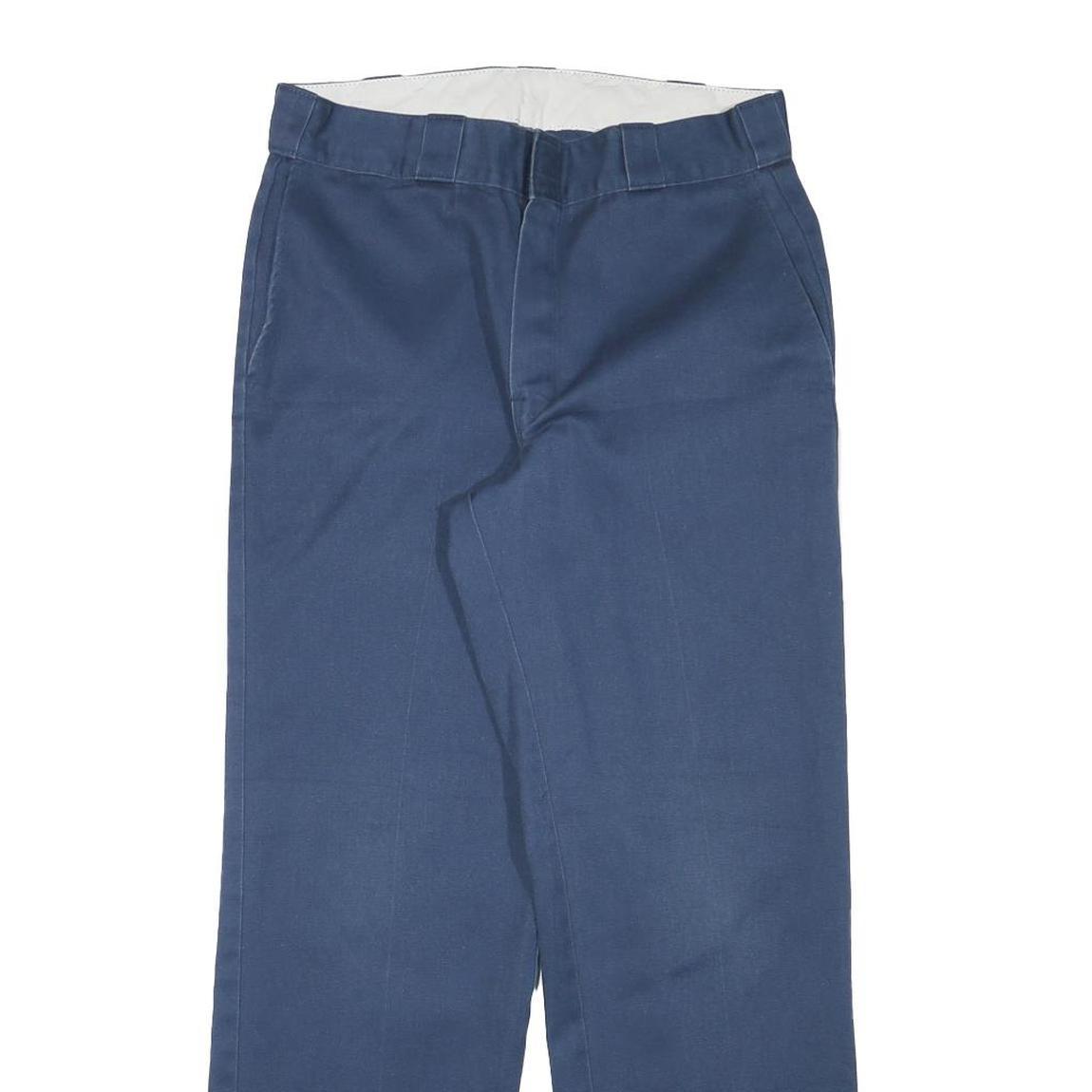 DICKIES Mens Cotton Blend Navy Regular Straight Trousers W30 L28 Workwear