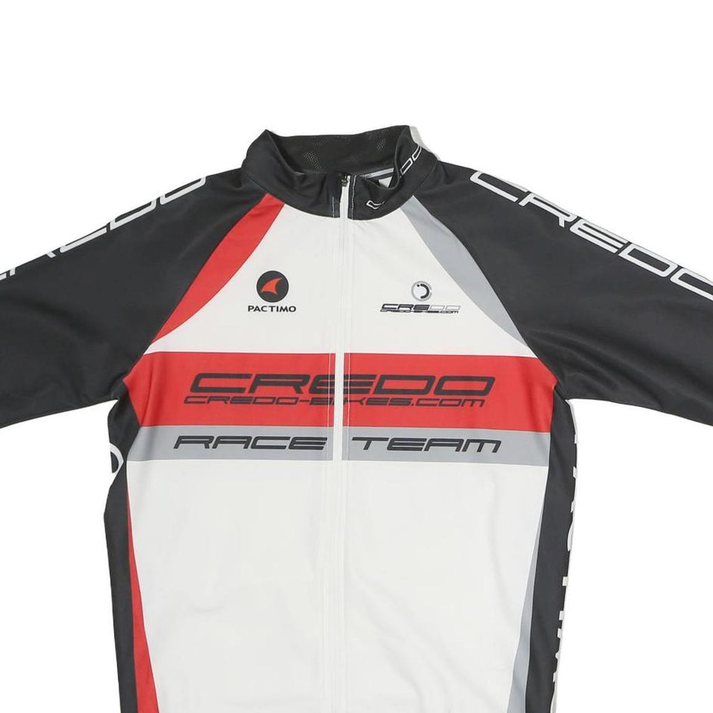 PACTIMO Womens White Black & Red Race Team Cycling Jersey M Short Sleeve Crew