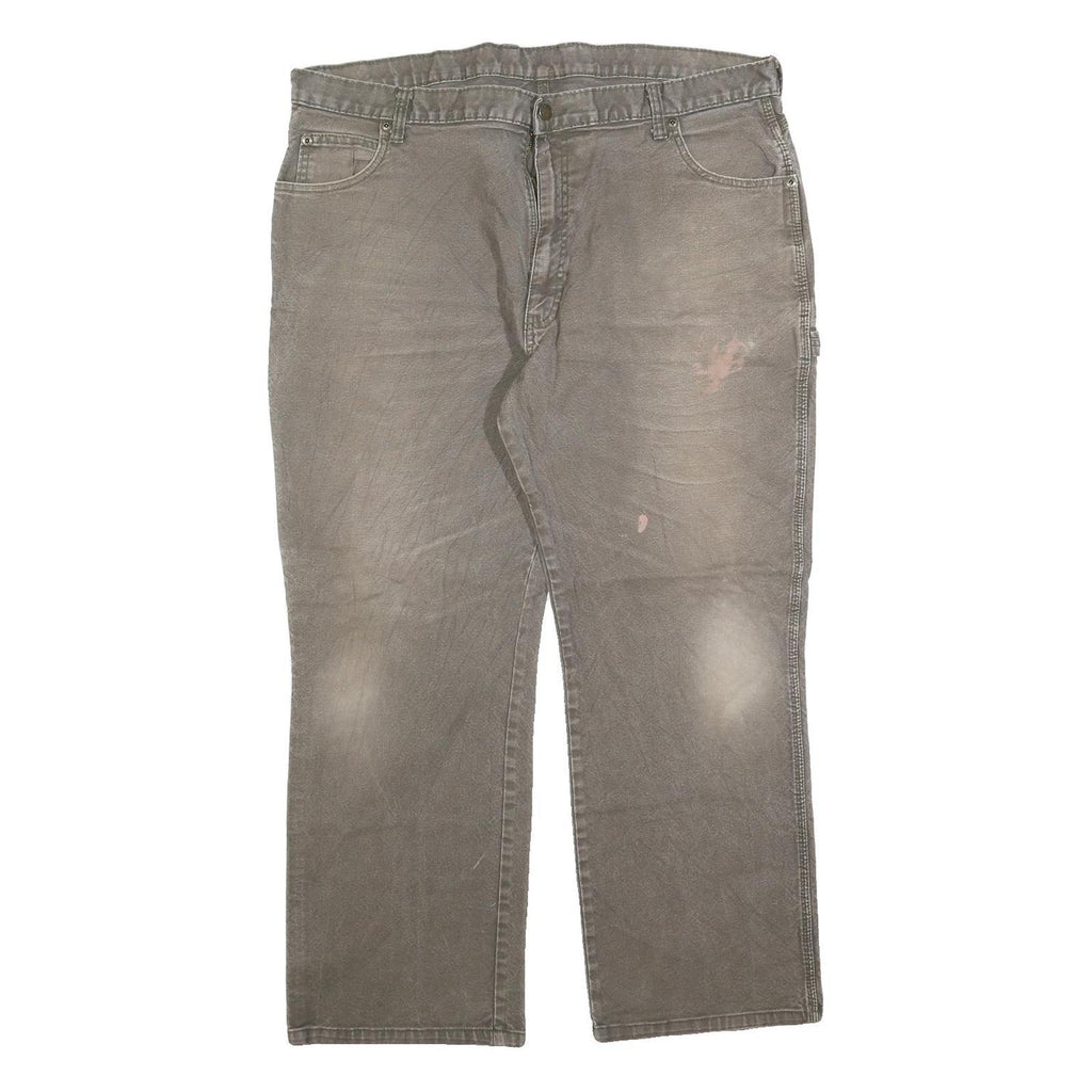 DICKIES Mens Regular Fit Straight Leg Denim Brown W40 L30 Workwear Zip Pocket