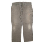 DICKIES Mens Regular Fit Straight Leg Denim Brown W40 L30 Workwear Zip Pocket