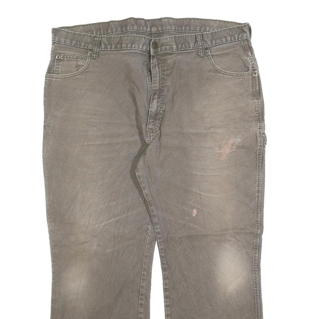 DICKIES Mens Regular Fit Straight Leg Denim Brown W40 L30 Workwear Zip Pocket