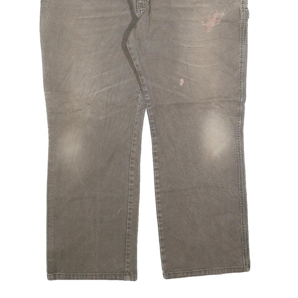 DICKIES Mens Regular Fit Straight Leg Denim Brown W40 L30 Workwear Zip Pocket