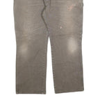 DICKIES Mens Regular Fit Straight Leg Denim Brown W40 L30 Workwear Zip Pocket