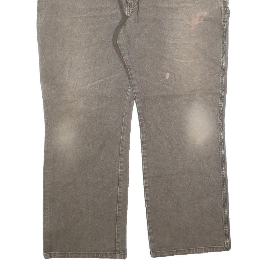 DICKIES Mens Regular Fit Straight Leg Denim Brown W40 L30 Workwear Zip Pocket