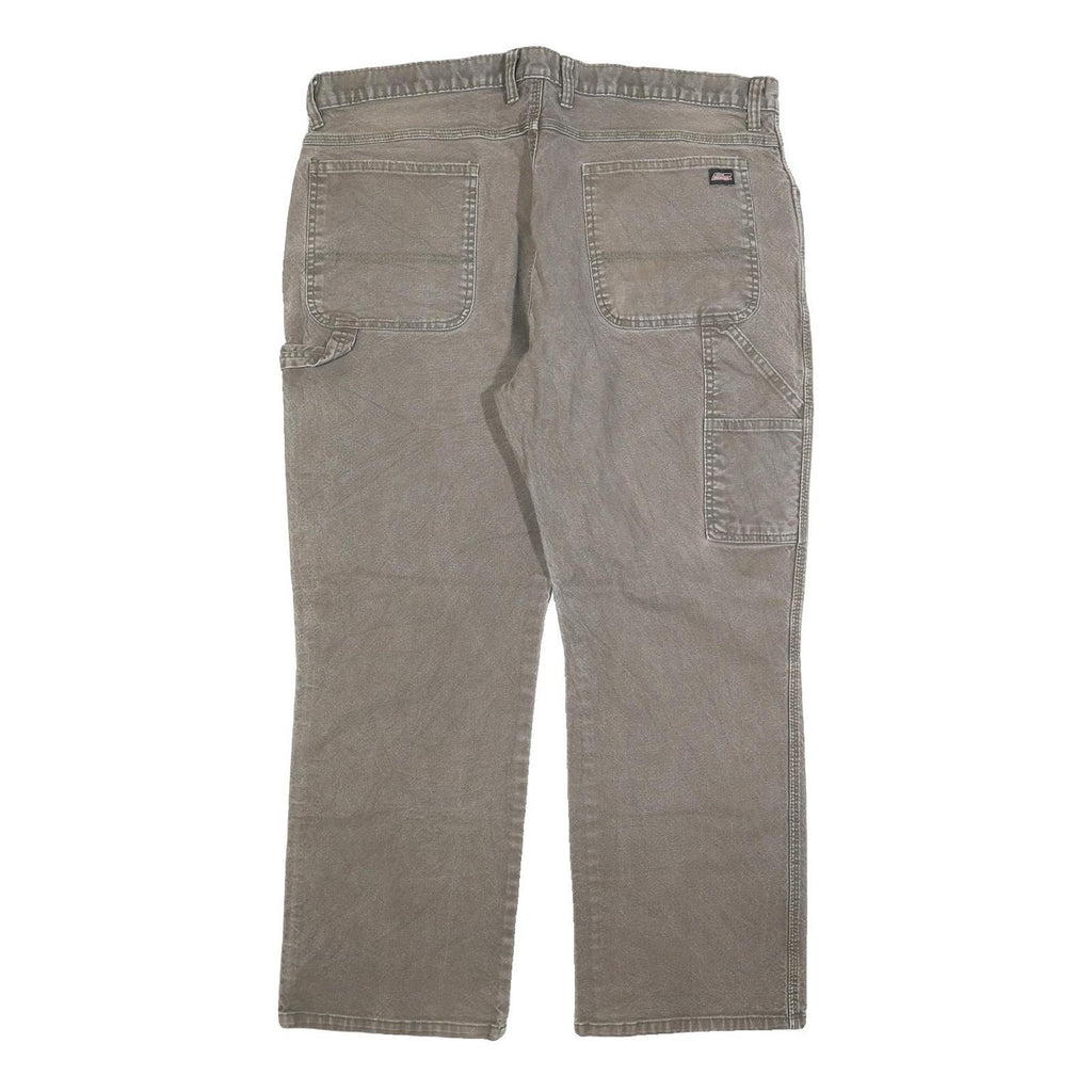 DICKIES Mens Regular Fit Straight Leg Denim Brown W40 L30 Workwear Zip Pocket