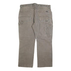 DICKIES Mens Regular Fit Straight Leg Denim Brown W40 L30 Workwear Zip Pocket