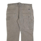 DICKIES Mens Regular Fit Straight Leg Denim Brown W40 L30 Workwear Zip Pocket