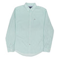 TOMMY HILFIGER Mens Blue Patterned Shirt M Button-Down Collar Casual Cotton