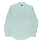 TOMMY HILFIGER Mens Blue Patterned Shirt M Button-Down Collar Casual Cotton