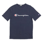 CHAMPION Mens Navy Blue Graphic T-Shirt M Short Sleeve Crew Neck Premium Cotton