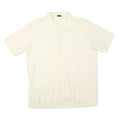 WEEKS END Mens Cream Shirt M Cotton Blend Short Sleeve Casual Summer
