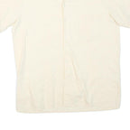 WEEKS END Mens Cream Shirt M Cotton Blend Short Sleeve Casual Summer