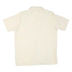 WEEKS END Mens Cream Shirt M Cotton Blend Short Sleeve Casual Summer