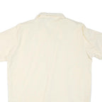 WEEKS END Mens Cream Shirt M Cotton Blend Short Sleeve Casual Summer