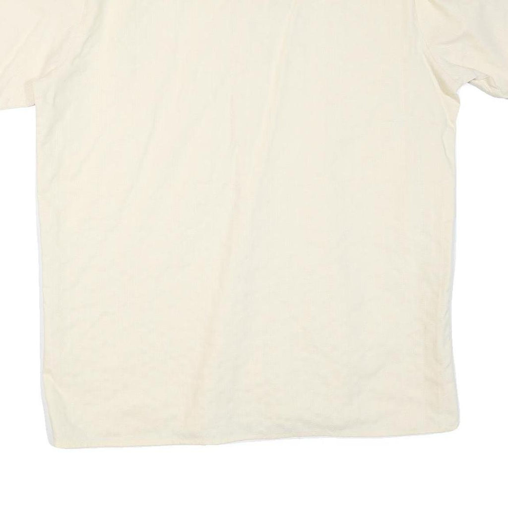 WEEKS END Mens Cream Shirt M Cotton Blend Short Sleeve Casual Summer