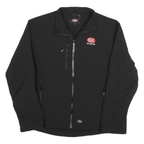 DICKIES Mens Black Softshell Zip Jacket L Polyester Workwear Comfort Durable