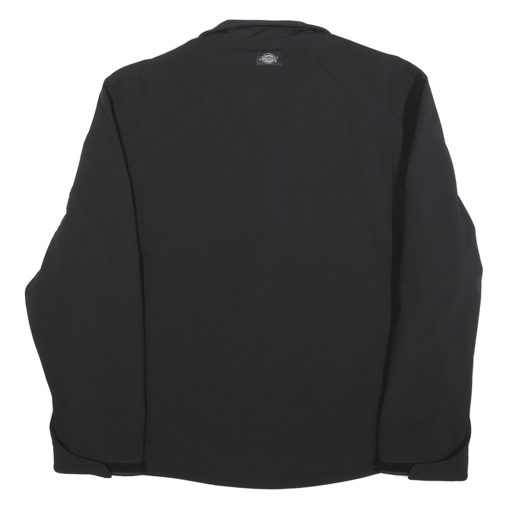 DICKIES Mens Black Softshell Zip Jacket L Polyester Workwear Comfort Durable