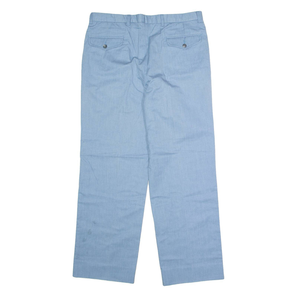 MCGREGOR Pleated Mens Trousers Blue Regular Straight W36 L30