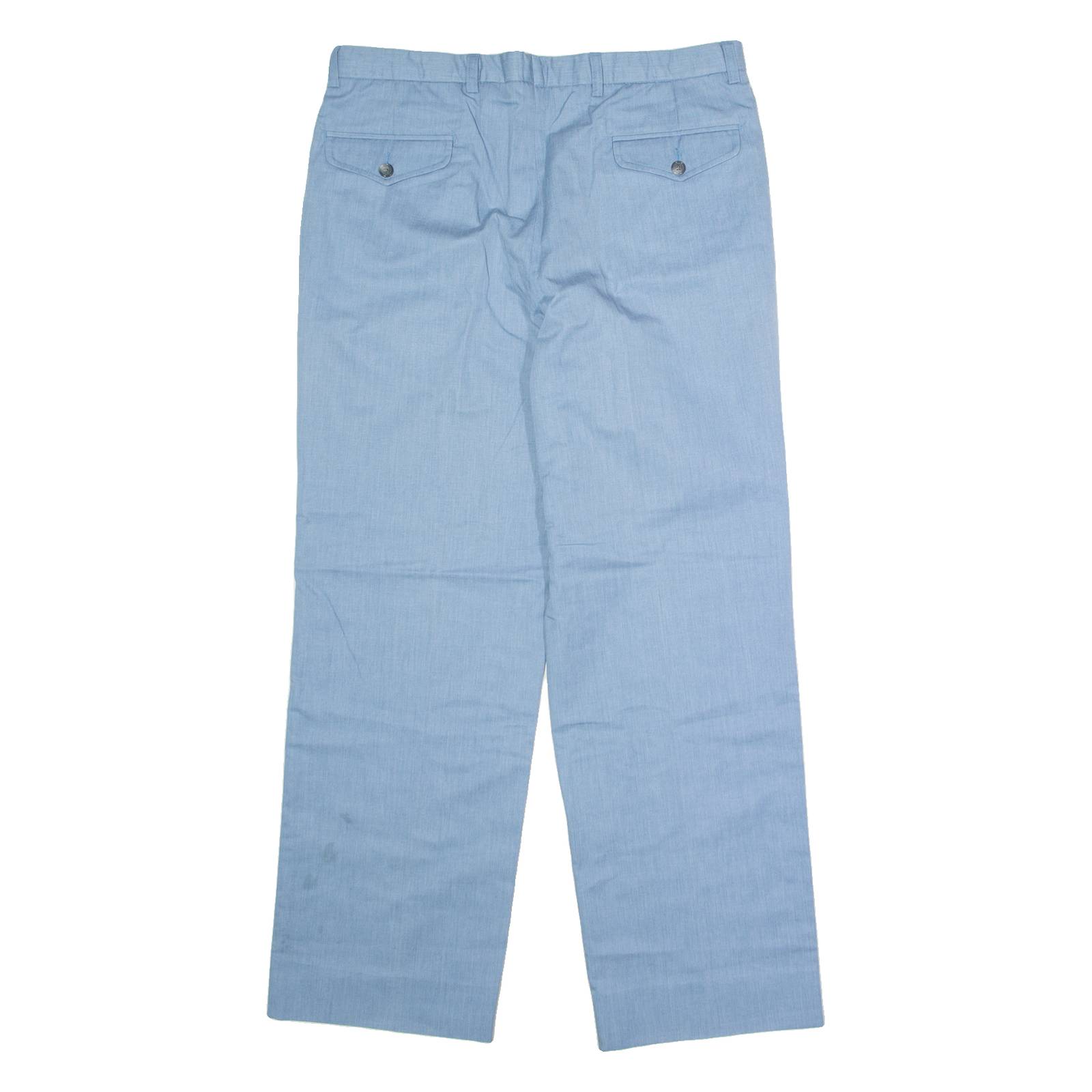 MCGREGOR Pleated Mens Trousers Blue Regular Straight W36 L30