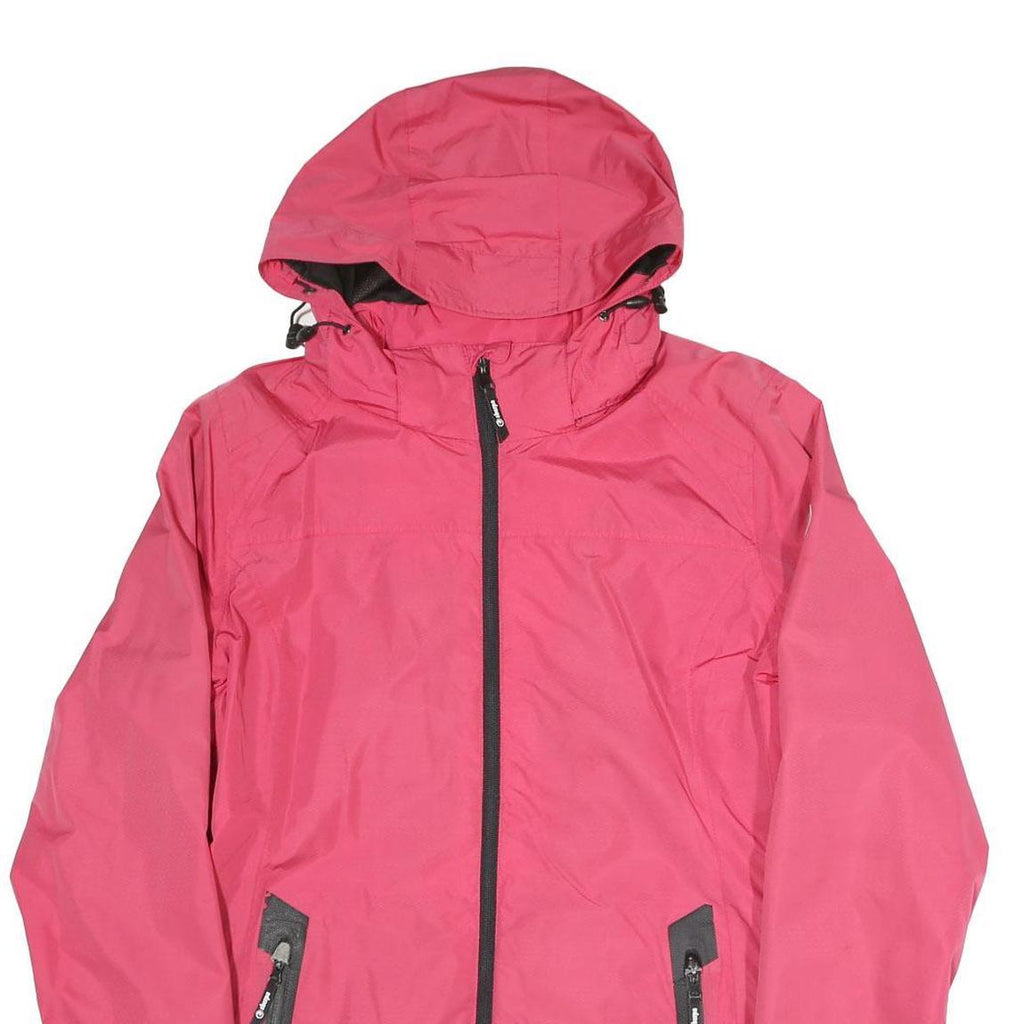 SHERPA Womens Pink Outdoor Jacket L Polyester Blend Woven Plain Zip Hooded