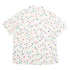 DELMOD Womens Printed Shirt White Collared Spotted M