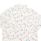 DELMOD Womens Printed Shirt White Collared Spotted M