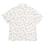 DELMOD Womens Printed Shirt White Collared Spotted M