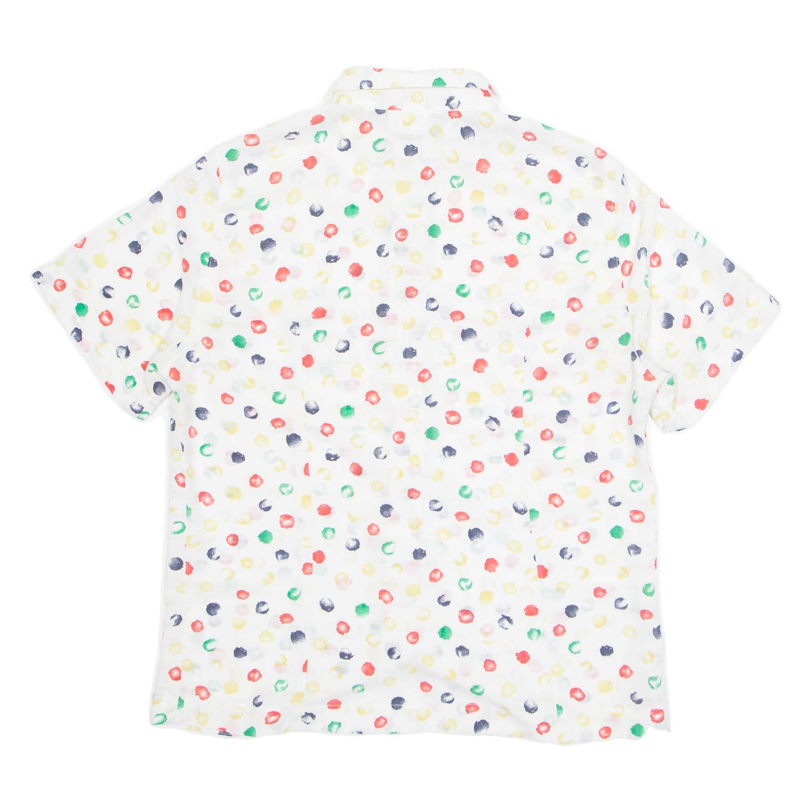 DELMOD Womens Printed Shirt White Collared Spotted M