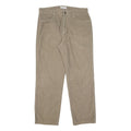 CALVIN KLEIN Mens Relaxed Beige Cotton Blend Trousers W36 L32 Casual Zip Closure