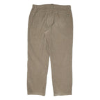 CALVIN KLEIN Mens Relaxed Beige Cotton Blend Trousers W36 L32 Casual Zip Closure