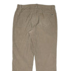 CALVIN KLEIN Mens Relaxed Beige Cotton Blend Trousers W36 L32 Casual Zip Closure