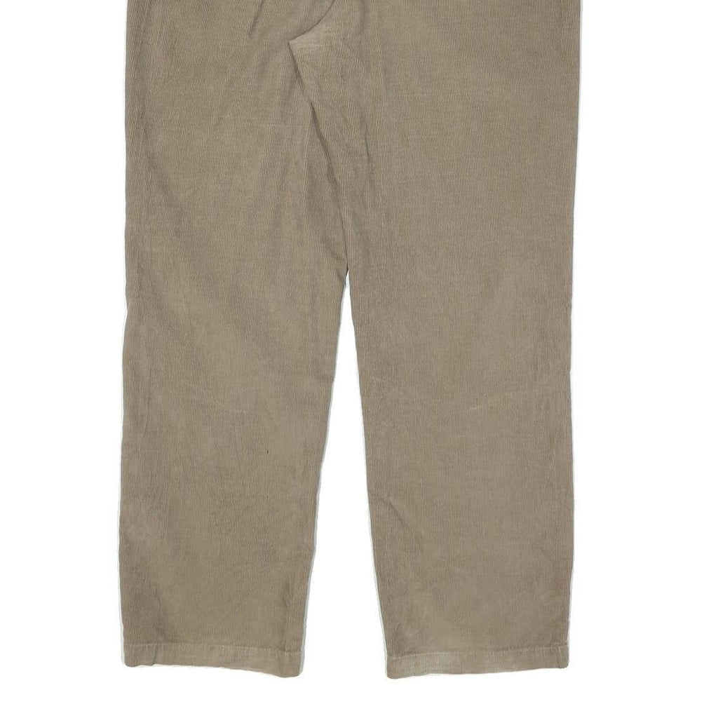 CALVIN KLEIN Mens Relaxed Beige Cotton Blend Trousers W36 L32 Casual Zip Closure