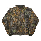 GREEN TRAIL Mens Brown & Green Camouflage Cotton Blend Zip Jacket XL