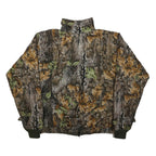 GREEN TRAIL Mens Brown & Green Camouflage Cotton Blend Zip Jacket XL